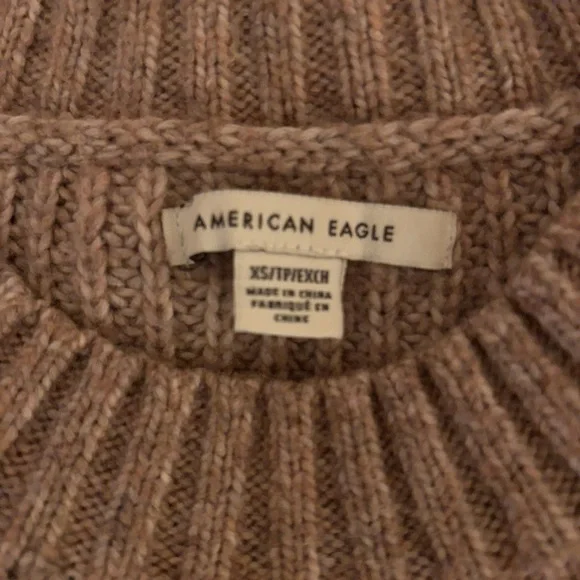 American Eagle Oversized Brown Tunic Knit Sweater - Picture 2 of 8